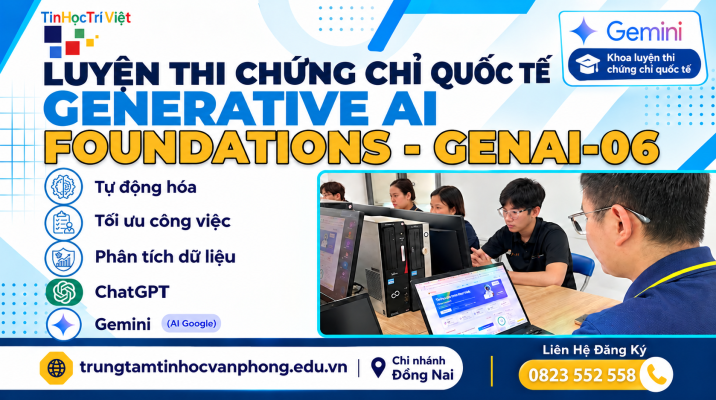 luyện thi chứng chỉ AI quốc tế tại Đồng Nai